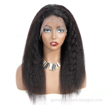 wholesale frontal custom wigs 100% human hair Kinky Straight Transparent Lace Frontal 13x4" 4x4" Lace  18-34 inch human hair